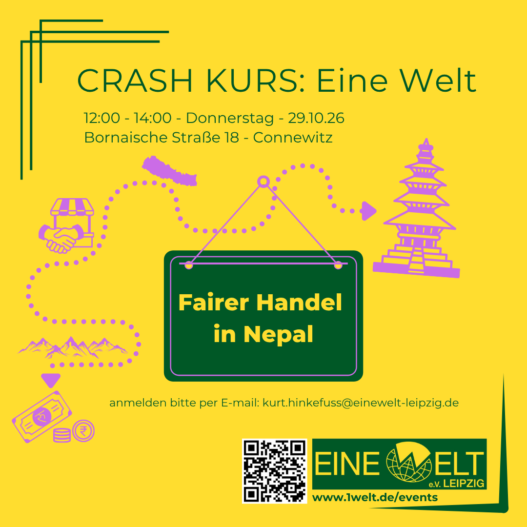 Ankündigung Fairer Handel in Nepal. Poster