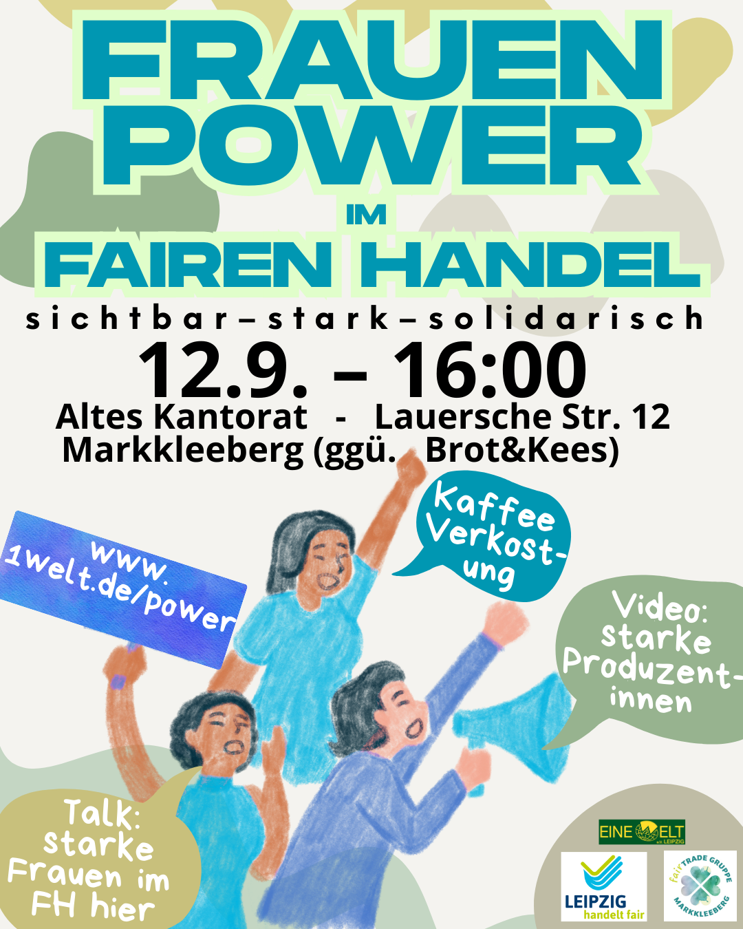 Frauen halten Schilder hoch